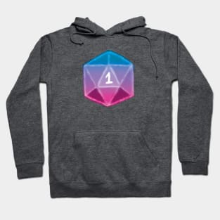 Natural 1 | Hand Painted Nat 1 - Critical Fail D&D - Pink and Blue Gradient Hoodie